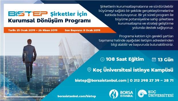 BISTEP Şirketler için Kurumsal Dönüşüm Programı Ocak 2019'da başlıyor